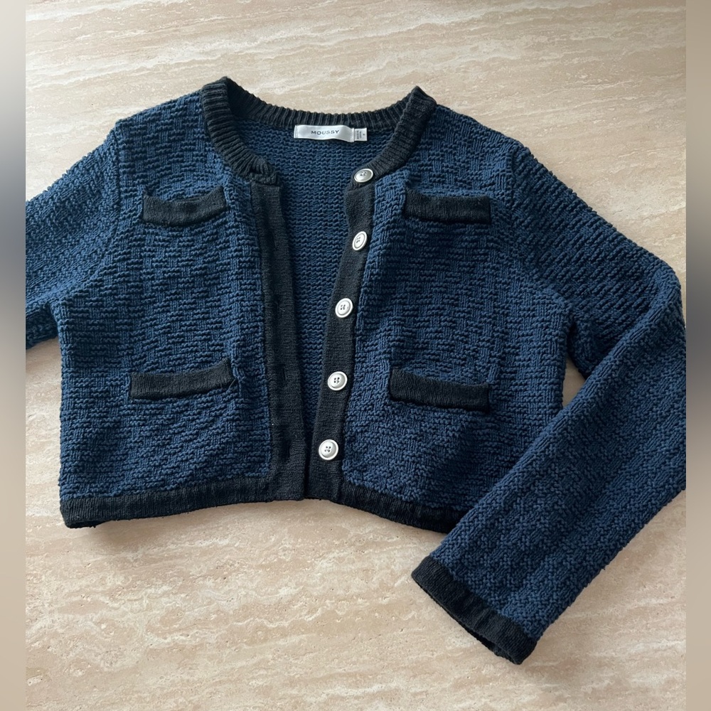 Moussy Navy Cardigan OS Pre-Owned